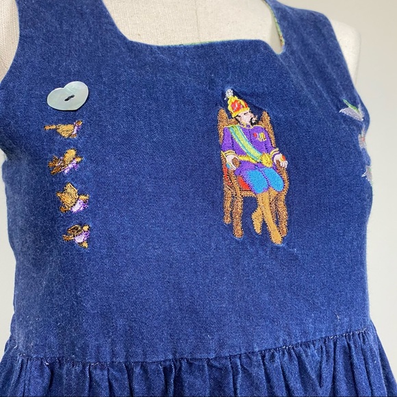 Embroidered Denim Jumper Dress - Picture 2 of 15